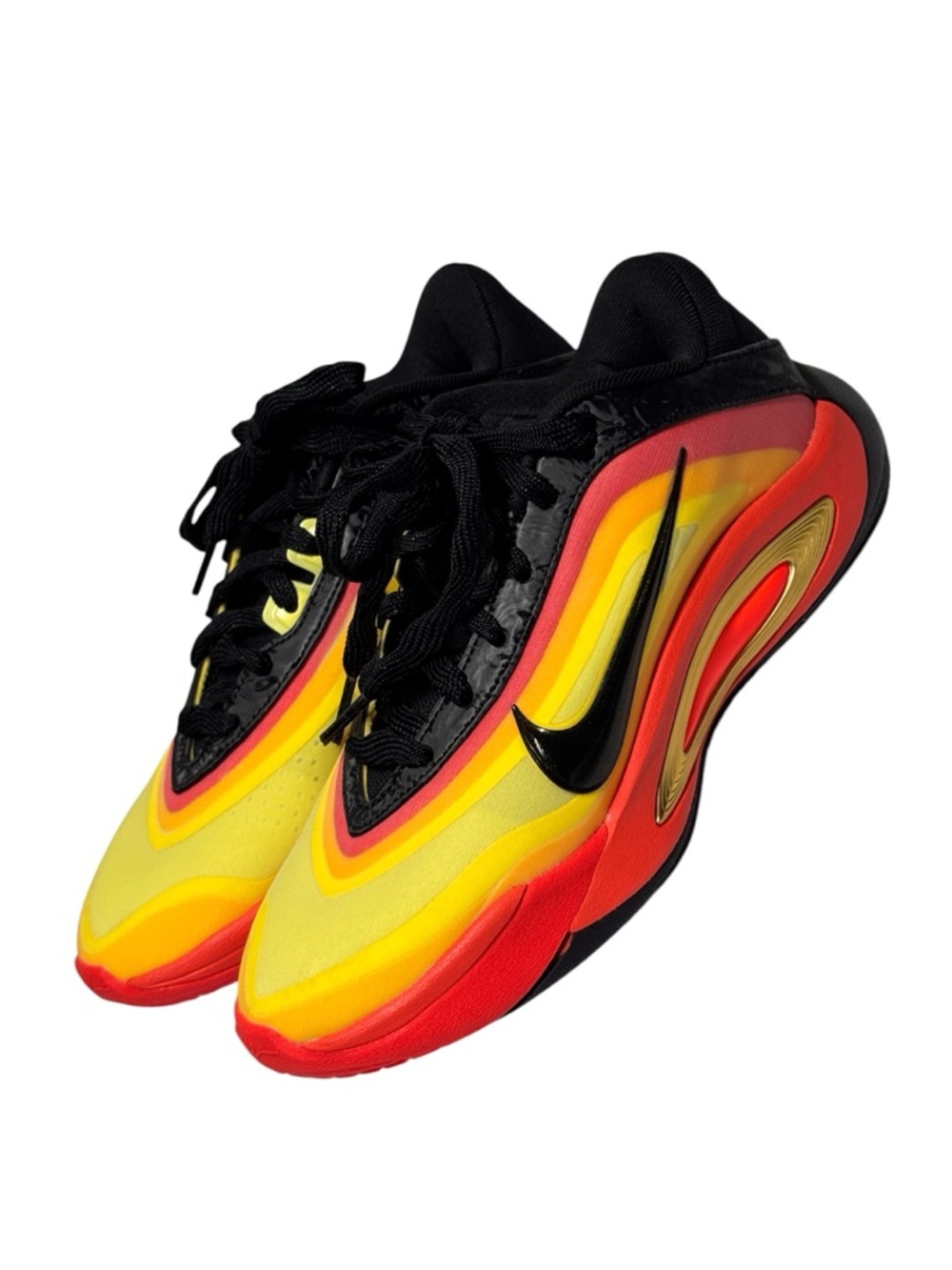 Nike A'One A'ja Low Top Lace-Up Basketball Sneakers Yellow Red Black